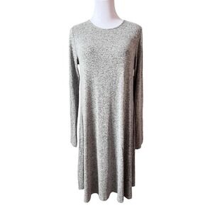 Old Navy Cewneck Grey Swing Dress‎ Sweater-like Knit Sz Medium Long